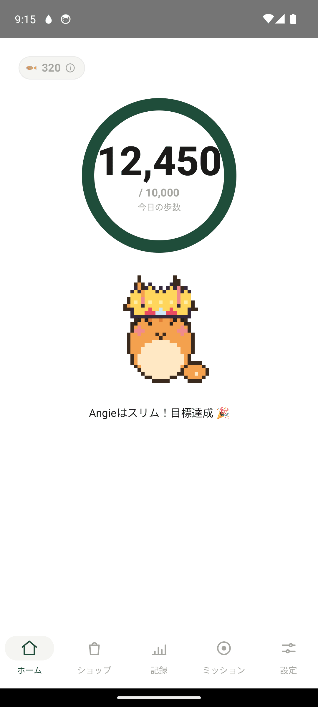 Walk with Angie ホーム画面